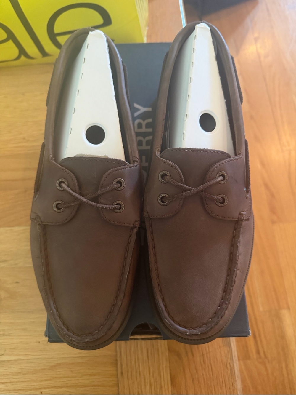 Sperry Brown Leather Moc Toe Boat Shoes